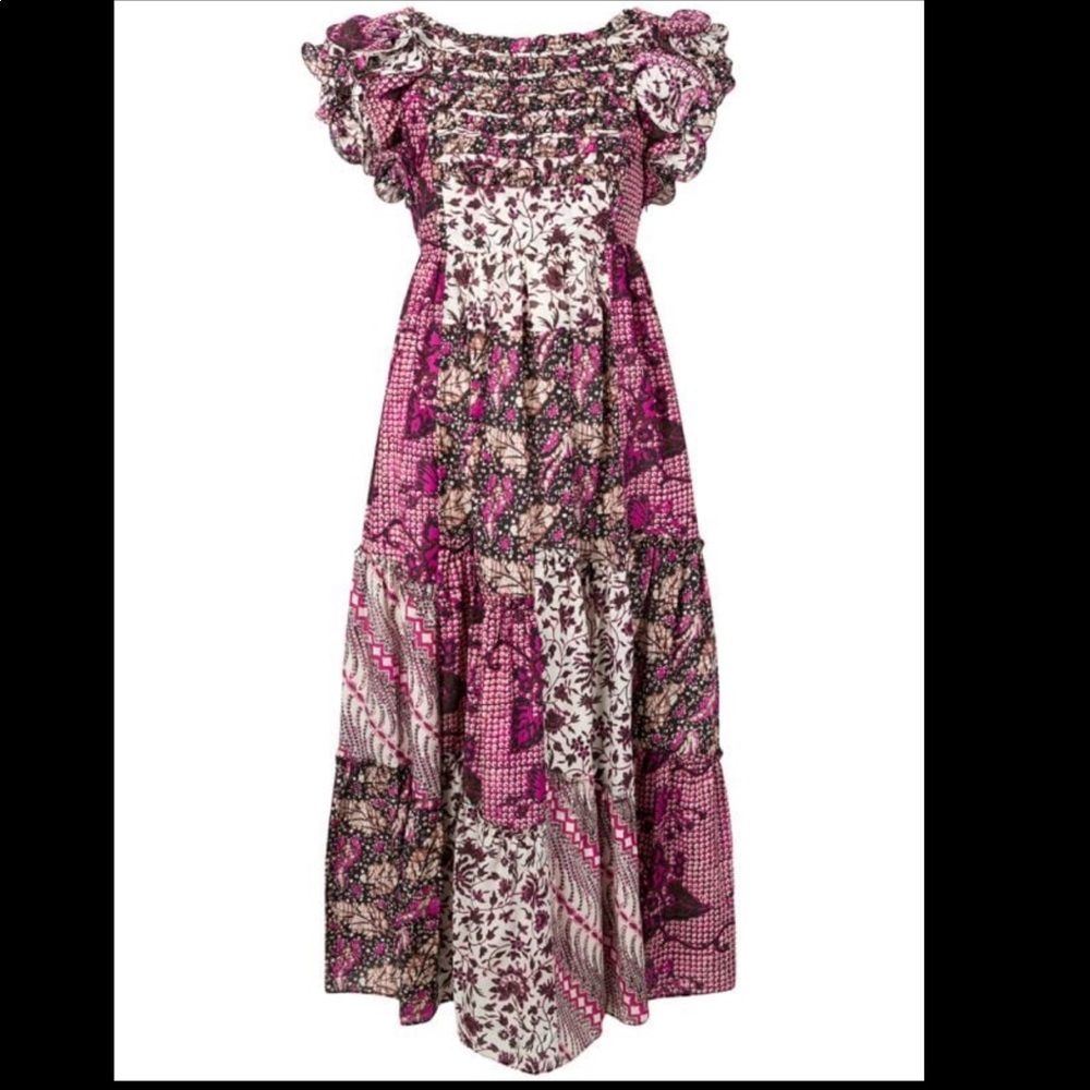 Ulla Johnson floral print patchwork dress size 0